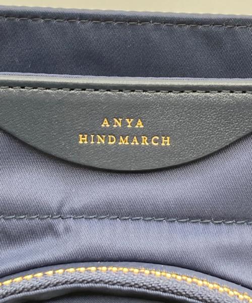 ANYA HINDMARCH（アニヤ・ハインドマーチ）ANYA HINDMARCH (アニヤ・ハインドマーチ) SMILLY コラボ スマイリー ウィンク 2WAYトートバッグ ネイビーの古着・服飾アイテム