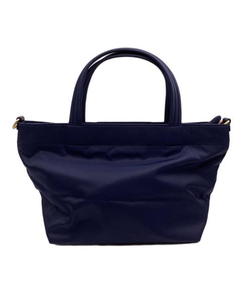 ANYA HINDMARCH（アニヤ・ハインドマーチ）ANYA HINDMARCH (アニヤ・ハインドマーチ) SMILLY コラボ スマイリー ウィンク 2WAYトートバッグ ネイビーの古着・服飾アイテム