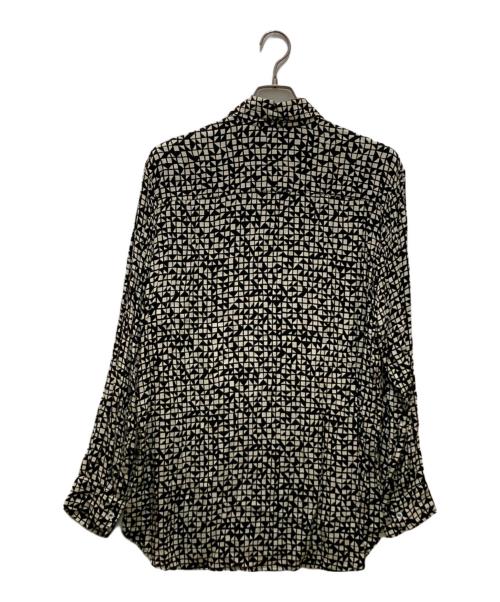 WAXMAN BROTHERS（ワックスマンブラザーズ）WAXMAN BROTHERS (ワックスマンブラザーズ) 総柄レーヨンシャツ ホワイト×ブラック サイズ:Sの古着・服飾アイテム