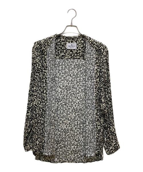 WAXMAN BROTHERS（ワックスマンブラザーズ）WAXMAN BROTHERS (ワックスマンブラザーズ) 総柄レーヨンシャツ ホワイト×ブラック サイズ:Sの古着・服飾アイテム