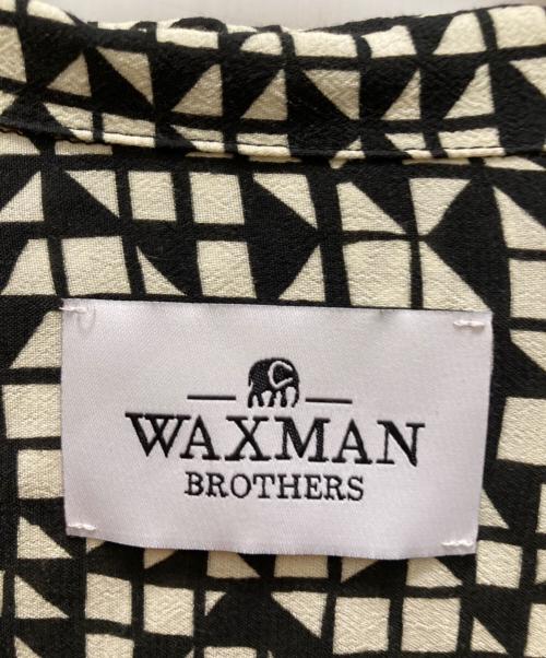 WAXMAN BROTHERS（ワックスマンブラザーズ）WAXMAN BROTHERS (ワックスマンブラザーズ) 総柄レーヨンシャツ ホワイト×ブラック サイズ:Sの古着・服飾アイテム