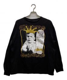 stussy（ステューシー）の古着「クラウンキッズカットソー」｜ブラック