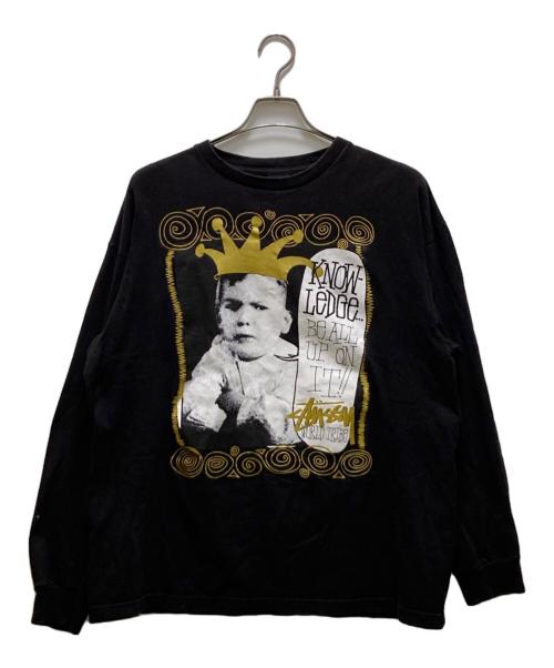 stussy（ステューシー）stussy (ステューシー) クラウンキッズカットソー ブラック サイズ:XLの古着・服飾アイテム