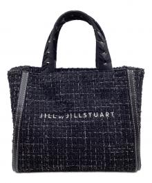JILL BY JILLSTUART（ジル バイ ジルスチュアート）の古着「トリミングハンドルツイードトート」｜ブラック