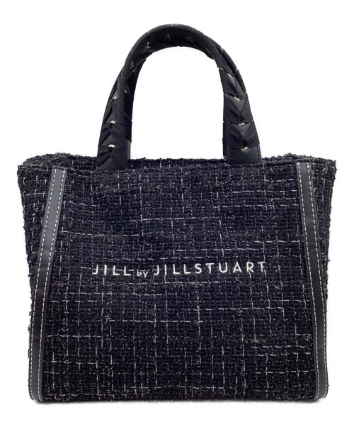 JILL BY JILLSTUART（ジル バイ ジルスチュアート）JILL BY JILLSTUART (ジル バイ ジルスチュアート) トリミングハンドルツイードトート ブラックの古着・服飾アイテム