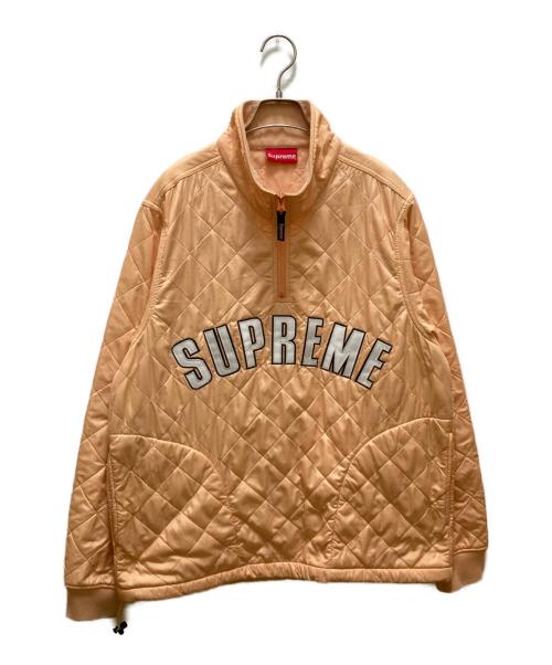 SUPREME（シュプリーム）Supreme (シュプリーム) アーチロゴ キルティング ハーフジッププルオーバー イエロー サイズ:Mの古着・服飾アイテム