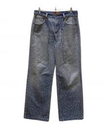 BIRTH OF ROYAL CHILD（バース オブ ロイヤル チャイルド）の古着「ラインストーン ジーンズ」｜ブルー