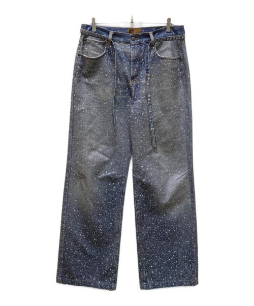 BIRTH OF ROYAL CHILD（バース オブ ロイヤル チャイルド）Birth Of Royal Child (バース オブ ロイヤル チャイルド) ラインストーン ジーンズ ブルー サイズ:Ⅼの古着・服飾アイテム