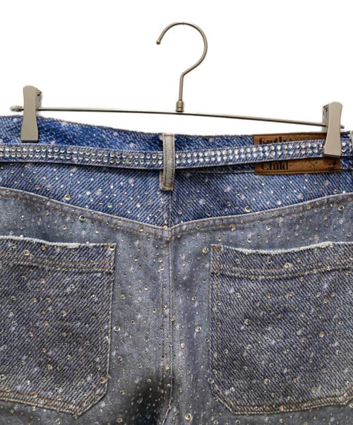 BIRTH OF ROYAL CHILD（バース オブ ロイヤル チャイルド）Birth Of Royal Child (バース オブ ロイヤル チャイルド) ラインストーン ジーンズ ブルー サイズ:Ⅼの古着・服飾アイテム
