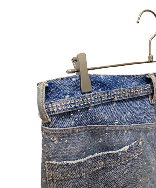 BIRTH OF ROYAL CHILD（バース オブ ロイヤル チャイルド）Birth Of Royal Child (バース オブ ロイヤル チャイルド) ラインストーン ジーンズ ブルー サイズ:Ⅼの古着・服飾アイテム