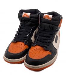 NIKE（ナイキ）の古着「エアジョーダン1 レトロ ハイ OG "シャッタードバックボード"」｜ブラック×オレンジ