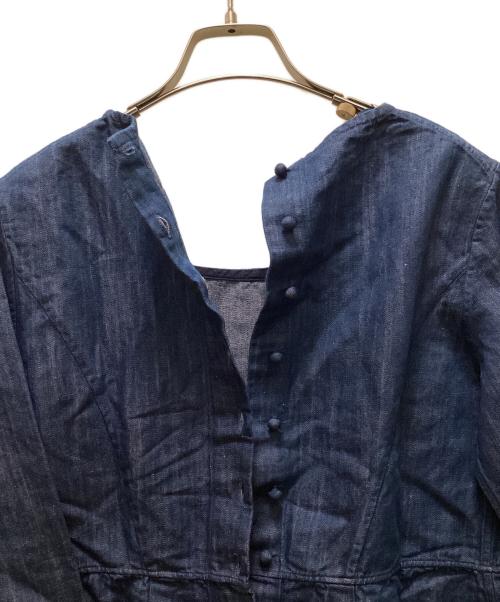 45R（フォーティファイブ・アール）45R (フォーティファイブ・アール) リネン混デニムワンピース ネイビー サイズ:1の古着・服飾アイテム