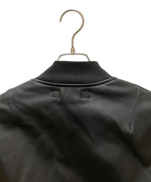 HOUSTON（ヒューストン）HOUSTON (ヒューストン) シープレザーMA-1ジャケット ブラック サイズ:Ⅼの古着・服飾アイテム