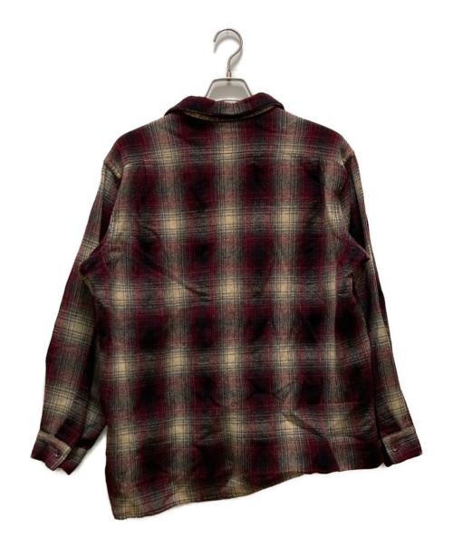 McGREGOR（マックレガー）McGREGOR (マックレガー) 50s オンブレチェックウールオープンカラーシャツ ベージュ×レッド サイズ:Freeの古着・服飾アイテム