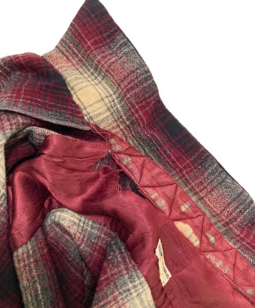 McGREGOR（マックレガー）McGREGOR (マックレガー) 50s オンブレチェックウールオープンカラーシャツ ベージュ×レッド サイズ:Freeの古着・服飾アイテム