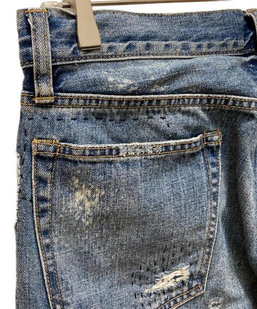POLO RALPH LAUREN（ポロ・ラルフローレン）POLO RALPH LAUREN (ポロ・ラルフローレン) パッチワーク リペア加工デニムパンツ インディゴ サイズ:32/32の古着・服飾アイテム