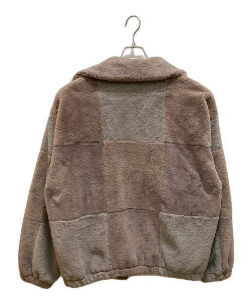 MONKEY TIME（モンキータイム）MONKEY TIME (モンキータイム) フェイクファーチェックジャケット ベージュ サイズ:XLの古着・服飾アイテム
