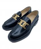 TOD'Sトッズ）の古着「オックスフォード ケイトレザーローファー」｜ブラック