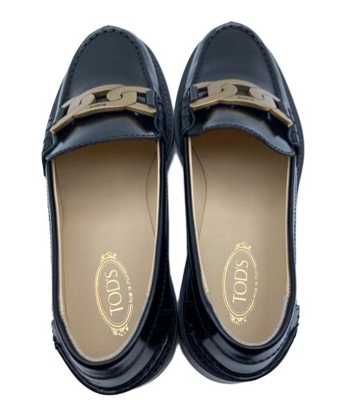 TOD'S（トッズ）TOD'S (トッズ) オックスフォード ケイトレザーローファー ブラック サイズ:37の古着・服飾アイテム