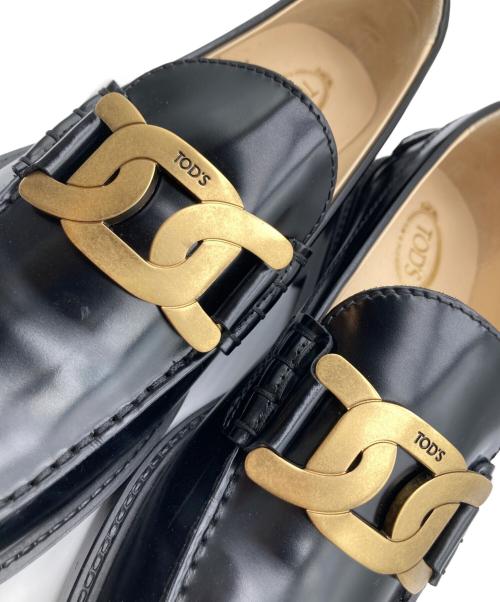 TOD'S（トッズ）TOD'S (トッズ) オックスフォード ケイトレザーローファー ブラック サイズ:37の古着・服飾アイテム