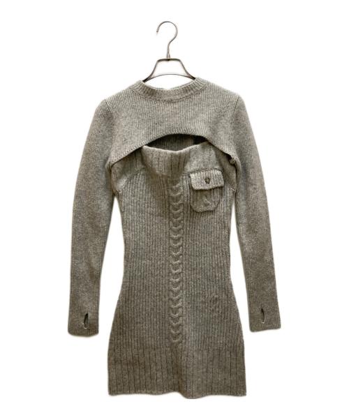 AND MARY（アンドマリー）AND MARY (アンドマリー) ハンドニット セットドレス グレー サイズ:FREEの古着・服飾アイテム