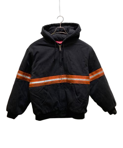 SUPREME（シュプリーム）SUPREME (シュプリーム) リフレクティブストライプ フーデッドワークジャケット ブラック サイズ:Mの古着・服飾アイテム
