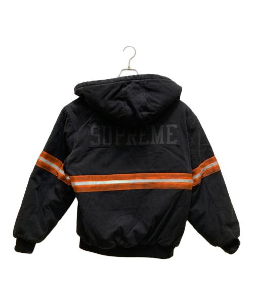 SUPREME（シュプリーム）SUPREME (シュプリーム) リフレクティブストライプ フーデッドワークジャケット ブラック サイズ:Mの古着・服飾アイテム