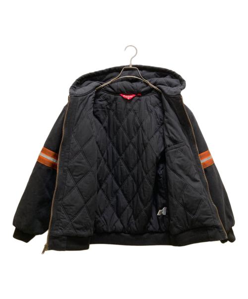 SUPREME（シュプリーム）SUPREME (シュプリーム) リフレクティブストライプ フーデッドワークジャケット ブラック サイズ:Mの古着・服飾アイテム