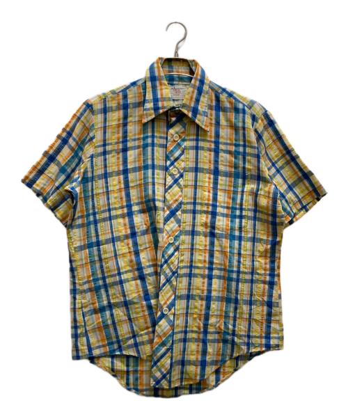ARROW（アロー）ARROW (アロー) 70s コットンポリチェックシャツ イエロー サイズ:Ⅼの古着・服飾アイテム