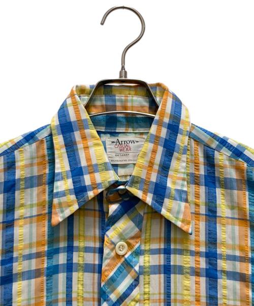 ARROW（アロー）ARROW (アロー) 70s コットンポリチェックシャツ イエロー サイズ:Ⅼの古着・服飾アイテム
