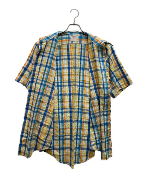 ARROW（アロー）ARROW (アロー) 70s コットンポリチェックシャツ イエロー サイズ:Ⅼの古着・服飾アイテム