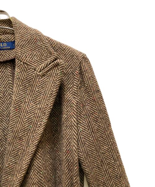 POLO RALPH LAUREN（ポロ・ラルフローレン）POLO RALPH LAUREN (ポロ・ラルフローレン) ウールヘリンボーンシングルコート ベージュ サイズ:2の古着・服飾アイテム