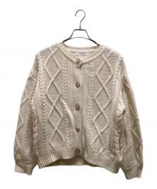 HER LIP TO（ハーリップトゥ）の古着「H Boa Cable Knit Cardigan」｜ベージュ