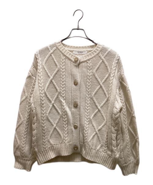 HER LIP TO（ハーリップトゥ）Her lip to (ハーリップトゥ) H Boa Cable Knit Cardigan ベージュ サイズ:Sの古着・服飾アイテム