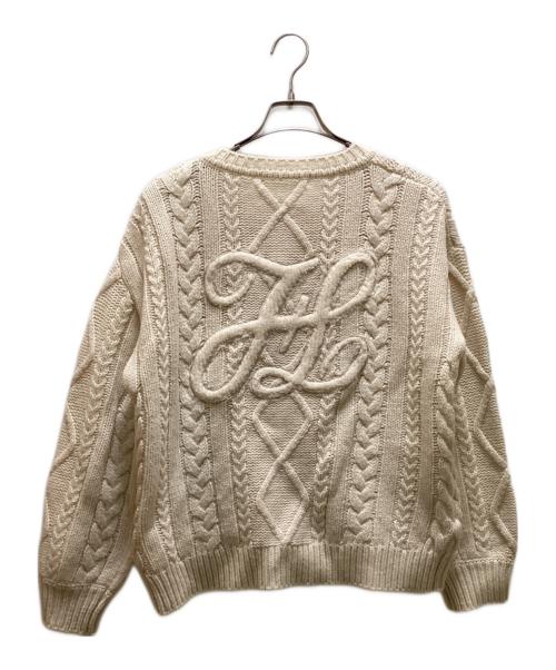 HER LIP TO（ハーリップトゥ）Her lip to (ハーリップトゥ) H Boa Cable Knit Cardigan ベージュ サイズ:Sの古着・服飾アイテム