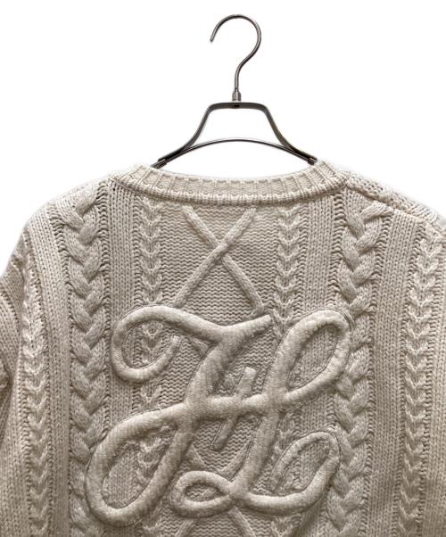 HER LIP TO（ハーリップトゥ）Her lip to (ハーリップトゥ) H Boa Cable Knit Cardigan ベージュ サイズ:Sの古着・服飾アイテム