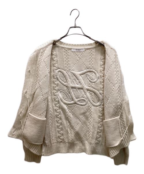 HER LIP TO（ハーリップトゥ）Her lip to (ハーリップトゥ) H Boa Cable Knit Cardigan ベージュ サイズ:Sの古着・服飾アイテム