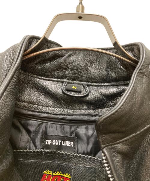 HOT LETHERS（ホットレザーズ）HOT LETHERS (ホットレザーズ) ライナー付きモーターサイクルレザージャケット ブラック サイズ:40の古着・服飾アイテム