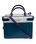 Kate Spadeケイトスペード）の古着「ステイシー カラーブロック スモール サッチェル」｜グリーン×ホワイト