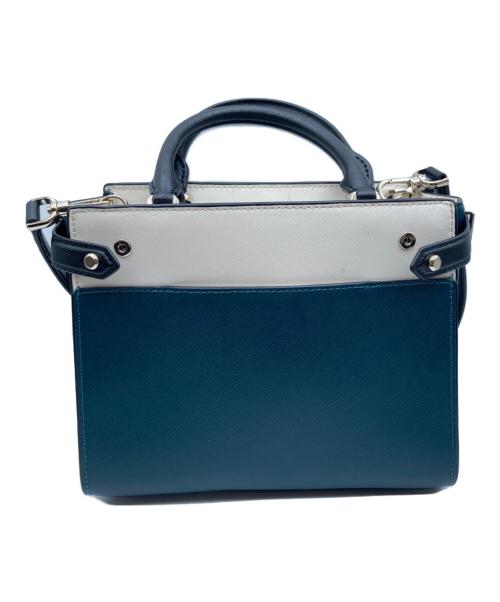Kate Spade（ケイトスペード）Kate Spade (ケイトスペード) ステイシー カラーブロック スモール サッチェル グリーン×ホワイトの古着・服飾アイテム