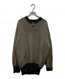 COMME des GARCONS HOMME（コムデギャルソン オム）の古着「ヴィンテージヘンリーネックニット」｜グリーン