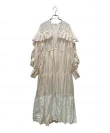 anuans（アニュアンス）の古着「リンクルラッフルワンピース」｜ホワイト