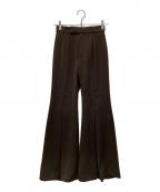 anuansアニュアンス）の古着「ダブルクロスボックスタックパンツ」｜ブラウン
