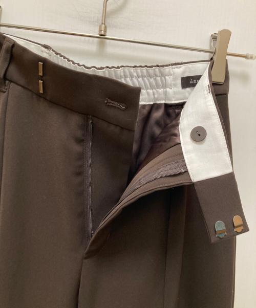 anuans（アニュアンス）anuans (アニュアンス) ダブルクロスボックスタックパンツ ブラウン サイズ:Sの古着・服飾アイテム