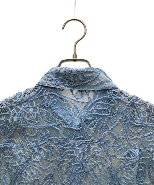 MAISON SPECIAL（メゾンスペシャル）MAISON SPECIAL (メゾンスペシャル) エンブロイダリーレースショートシャツ ブルー サイズ:freeの古着・服飾アイテム