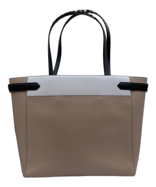 Kate Spade（ケイトスペード）Kate Spade (ケイトスペード) ステイシー カラーブロック ラップトップ トートバッグ ベージュ×ホワイトの古着・服飾アイテム