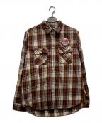 AVIREXアヴィレックス）の古着「Check Work Shirt」｜ブラウン