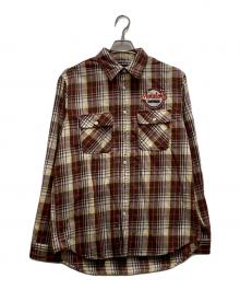 AVIREX（アヴィレックス）の古着「Check Work Shirt」｜ブラウン