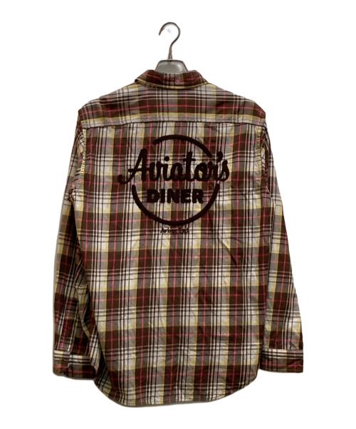 AVIREX（アヴィレックス）AVIREX (アヴィレックス) Check Work Shirt ブラウン サイズ:Lの古着・服飾アイテム