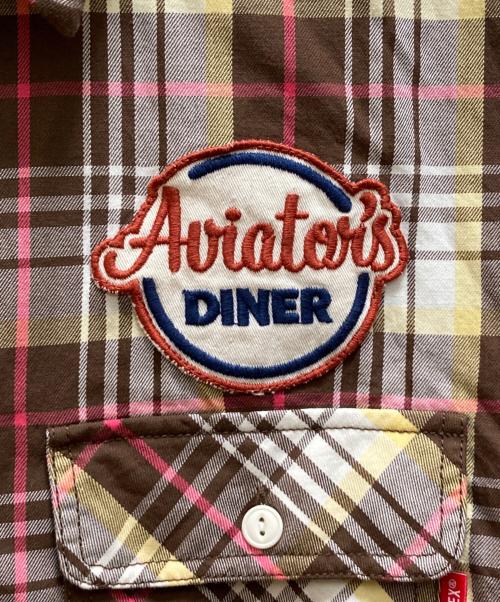 AVIREX（アヴィレックス）AVIREX (アヴィレックス) Check Work Shirt ブラウン サイズ:Lの古着・服飾アイテム